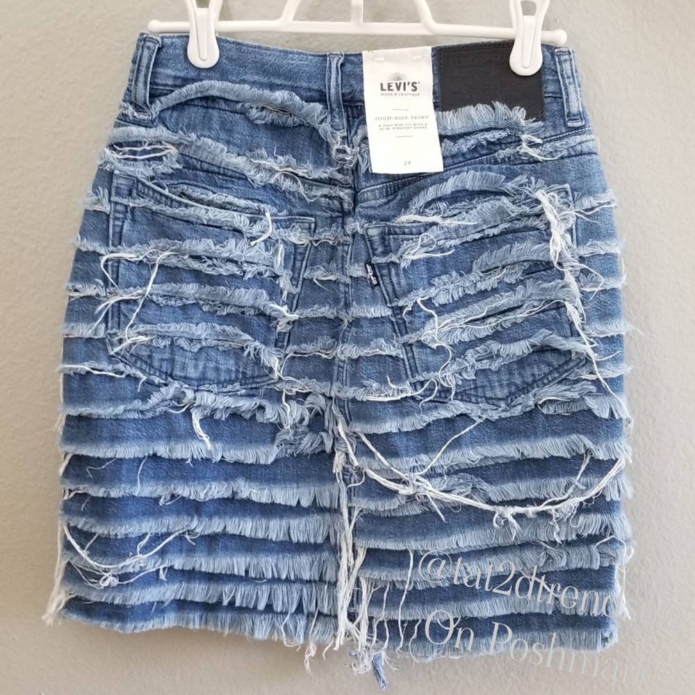 FREE Shipping! Levi's® High Rise Fringe Skirt - Picture 3 of 11